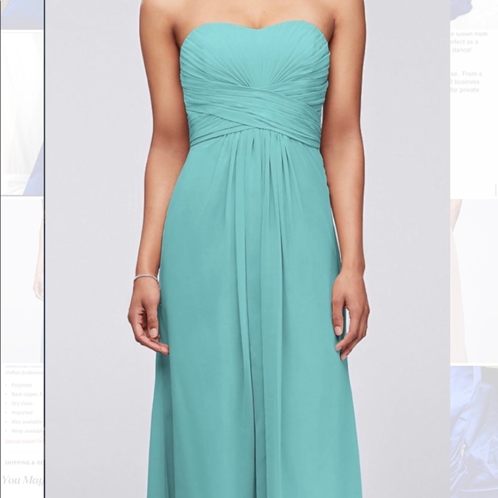 DAVID'S BRIDAL Strapless Chiffon Pleated Dress